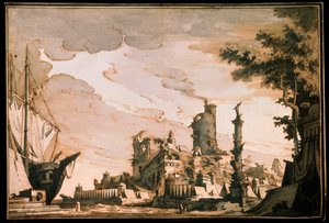 Przystań Morska, Scenografia do spektaklu teatralnego, 1818 r.