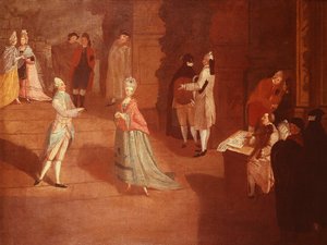 Próba tańca, autorstwa Pietro Longhi (1701-1785) autorstwa Pietro Longhi