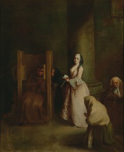 Spowiedź, 1750s autorstwa Pietro Longhi