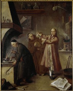 Laboratorium alchemika. Obraz Pietro Longhi (1702-1785) Muzeum Palazzo Ca 