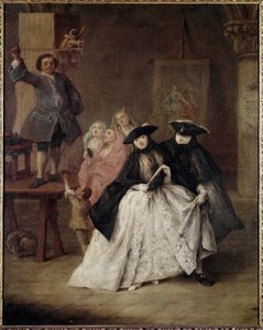 Szarlatan - Obraz Pietro Longhi (1702-1785), olej na płótnie, 62x50 cm