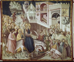 Wjazd Chrystusa do Jerozolimy - Fresk Pietro Lorenzetti (1280-1348)