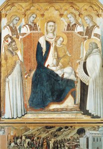 Włochy, Siena, Madonna z aniołami i świętymi autorstwa Pietro Lorenzetti