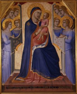 Madonna z Dzieciątkiem na tronie z aniołami, 1340 autorstwa Pietro Lorenzetti