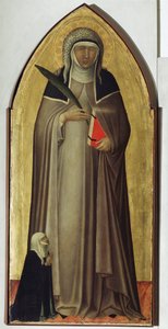 Poliptyk z życia Beaty Umilta (fragment Beaty) - Detrempe na drewnie autorstwa Pietro Lorenzetti
