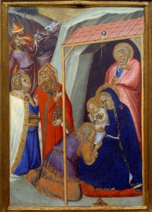 Pokłon Trzech Króli z Detrempe na drewnie – Pietro Lorenzetti (1280-1348) autorstwa Pietro Lorenzetti