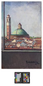 Kopuła San Carlo w Mediolanie, 1928 (olej na płótnie)