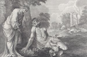 Hiob skarcony przez żonę, 1730-39.