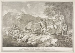 Cud gorzkiej wody sprawił, że Il Miracolo delle Acque Bare Mutate w Dol ..., 1743-63. autorstwa Pietro Monaco