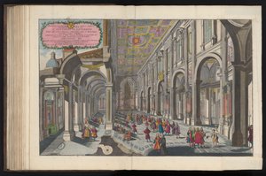 Gezicht in het interieur van de Sint-Jan van Lateranen te Rome Widok na teren sakralny Bazyliki na Lateranie (...) (tytuł na obiekcie) autorstwa Pietro Paolo Girelli