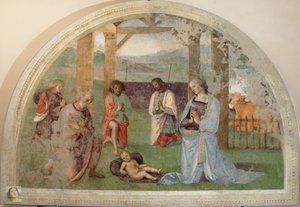 Adoracja pasterzy autorstwa Pietro Perugino