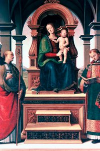 Madonna z Dzieciątkiem ze świętymi, c1470-1523 autorstwa Pietro Perugino