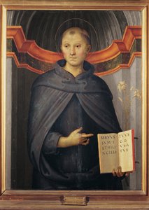 Nicolas de Tolentino (1245-1305) - Święty Mikołaj z Tolentino par Perugino (ok. 1450-1523). Olej na płótnie, format: 79x62, Palazzo Barberini, Rzym autorstwa Pietro Perugino