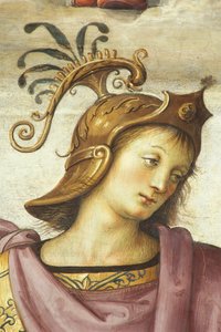 Publius Scipio, autorstwa Perugino (1450 ok. 1523), fresk, Sala Audiencyjna, Kolegium Cambio, Palazzo dei Priori, Perugia, Umbria, Włochy, XV i XVI wiek autorstwa Pietro Perugino