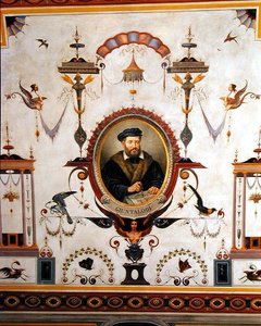 Portret Giuntalodiego, detal ze stropu Sala del Sindaco autorstwa Pietro Pezzati