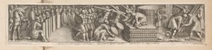 Żołnierze rozbijają obóz Constantinus, cum exercitu, ante Urbem Castra metatur (tytuł na obiekcie) Historia cesarza Konstantyna (tytuł serii)