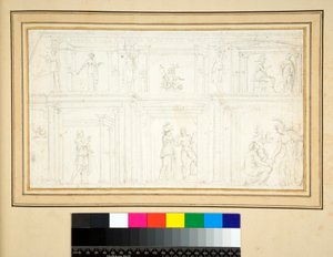Fragment malowidła ściennego (ołówek) autorstwa Pietro Santi Bartoli