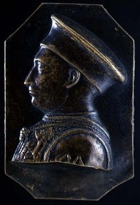 Tablica Ludovico Gonzagi (1441-1478) (recto) (brąz) (verso patrz 122329) autorstwa Pietro Tafano