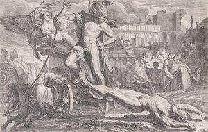 Achilles ciągnący ciało Hektora po murach Troi, 1648-50.