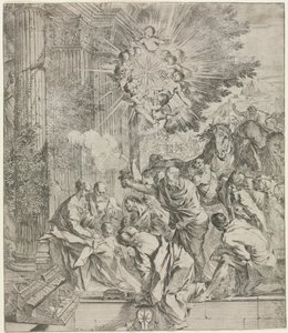 Adoracja Trzech Króli, 1636-1638. autorstwa Pietro Testa