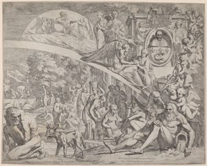 Alegoria na cześć Innocentego X autorstwa Pietro Testa