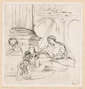 Święta Rodzina z dwójką dzieci autorstwa Pietro Testa