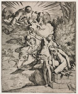 Ofiara Abrahama, ca. 1645-50. autorstwa Pietro Testa