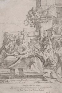 Męczeństwo św. Erazma, który leży na ziemi z usuniętymi wnętrznościami, dwiema puttami a..., ca. 1630.
