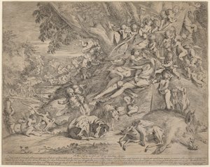 Wenus i Adonis autorstwa Pietro Testa