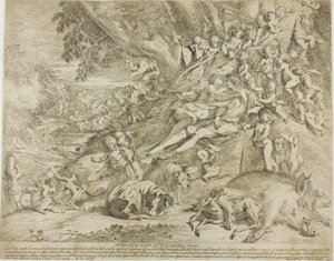 Wenus i Adonis autorstwa Pietro Testa