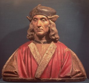 Henryk VII, 1509-11 (malowana terakota) autorstwa Pietro Torrigiano