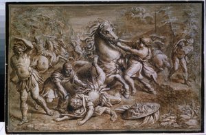 „La Conversion de Saint Paul” (Nawrócenie św. Pawła) Rysunek tuszem autorstwa Pietro Berrettiniego dit Pietro da Cortona autorstwa Pietro da Cortona