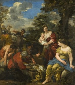 Laban szuka swoich idoli (olej na płótnie) autorstwa Pietro da Cortona