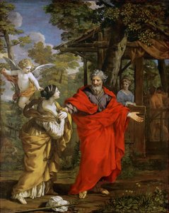 Powrót Hagar - Pietro da Cortona (1596-1669). Olej na płótnie, ok. 1637. Wymiar: 124x99,5 cm. Muzeum Historii Sztuki, Wiedeń autorstwa Pietro da Cortona