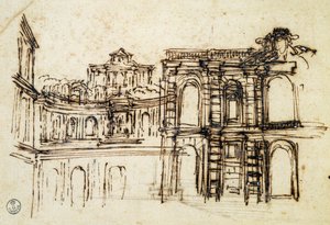 Studium teatralne w Palazzo Pitti we Florencji autorstwa Pietro Berrettiniego znanego jako Pietro da Cortona (1596-1669), Włochy autorstwa Pietro da Cortona