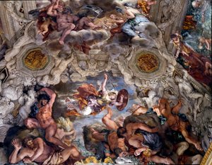Triumf Opatrzności Bożej Fragment obrazu Kamienia Cortony (Pietro Berrettini dit Pietro da Cortona