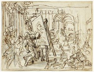 Trzęsienie ziemi w pracowni artysty autorstwa Pietro da Cortona