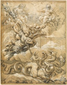 Trójca Święta ze świętym Michałem pokonującym smoka autorstwa Pietro da Cortona