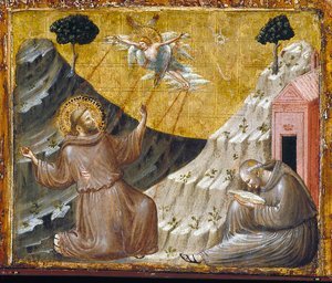 Św. Franciszek otrzymujący stygmaty (tempera i złoto na desce)