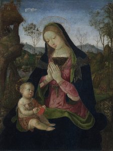 Dziewica z Dzieciątkiem, c. 1490-1500. autorstwa Pintoricchio