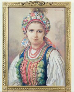 Oblubienica krakowska, 1917 (pastel na tekturze) autorstwa Piotr Stachiewicz