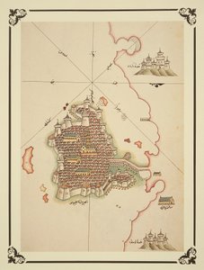 Mapa Gallipoli z „Kitab-I Bahriye” (kolor lito) autorstwa Piri (after) Reis