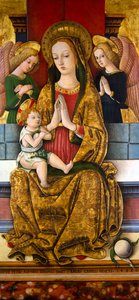 Madonna z Dzieciątkiem na tronie, ok. 1488 (na panelu) autorstwa Piètro Alamanno