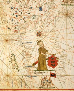 Imperium Osmańskie, z portolańskiego atlasu składającego się z sześciu map, autorstwa Placido Caloiro i Francesco Olivy, Pergamin. 1646.