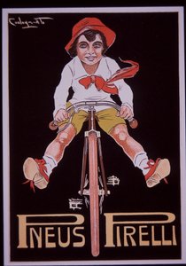 Reklama rowerów Pirelli autorstwa Plinio Codognato