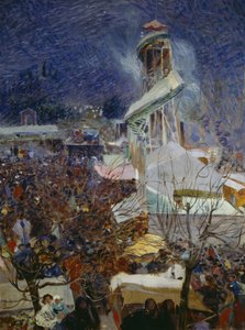 Jarmark w Pietrasanta autorstwa Plinio Nomellini
