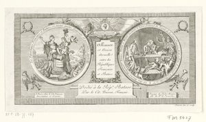 Medalion op de Alliantie tussen de Franse en de Bataafse Republieken, 1795 Sojusz i Wieczna Unia między republiką francuską i batawską (tytuł na obiekcie) autorstwa Poisson