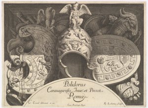 Trofea nurków Trofea broni po fasadzie Palazzo Milesi w Rzymie, 1651 autorstwa Polidoro da Caravaggio