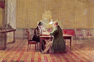 Adam Bernard Mickiewicz (1798-1855) gra w szachy z przyjacielem, 1830 autorstwa Polish School