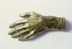 Odlew lewej ręki Fryderyka Chopina (1810-49) (brąz)